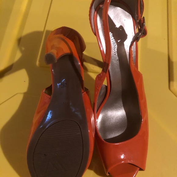 Orange peep toe heels - Picture 2 of 3
